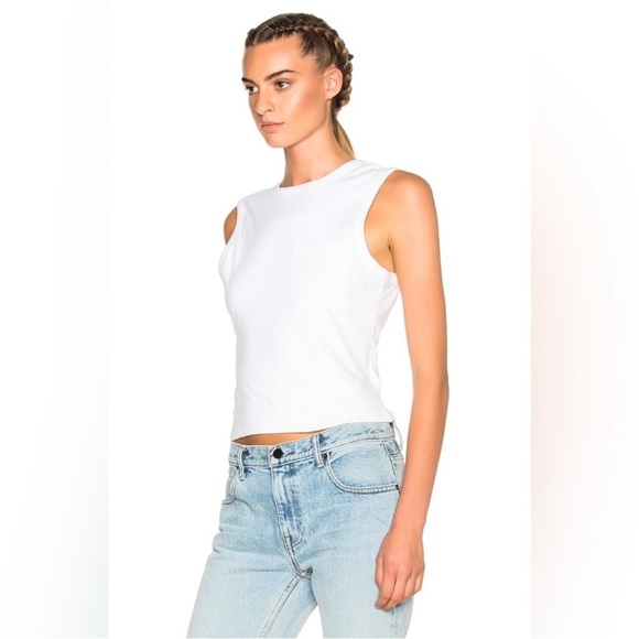 T Alexander Wang Cotton Jersey Twist Back White Tank Top M - Picture 4 of 13